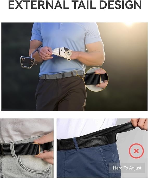 image:imageCHAOREN Ratchet Belts for Men Nylon Web Golf Belt with Automatic BuckleClassic Navy 35mm