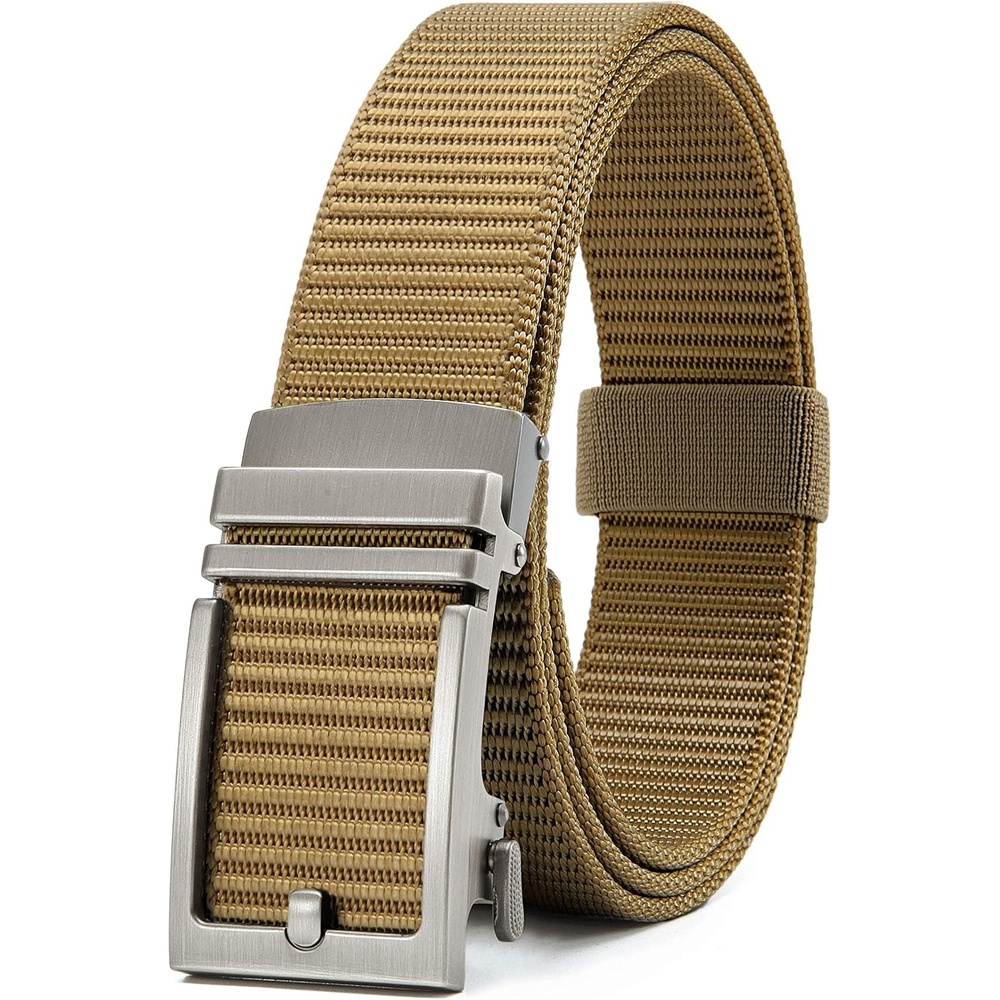image:imageCHAOREN Ratchet Belts for Men Nylon Web Golf Belt with Automatic BuckleClassic Coyote 35mm