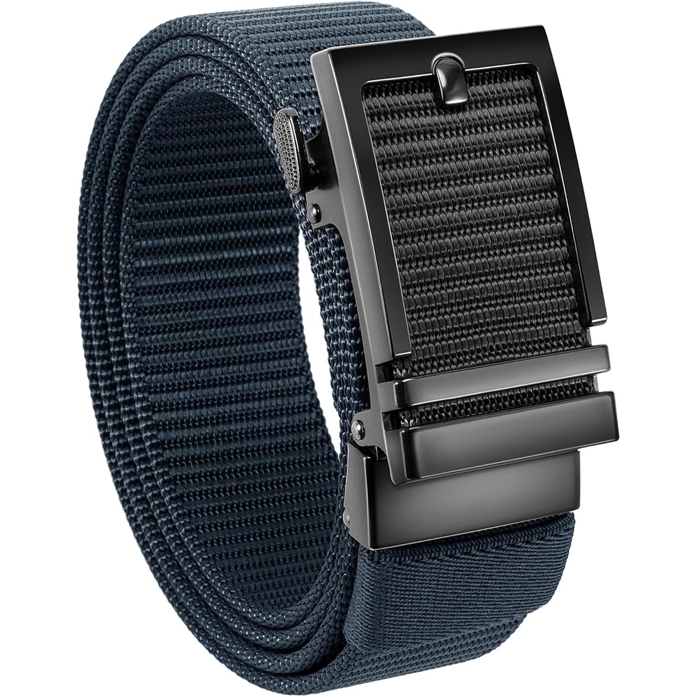 image:imageCHAOREN Ratchet Belts for Men Nylon Web Golf Belt with Automatic BuckleClassic Navy 35mm