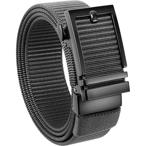CHAOREN Ratchet Belts for Men, Nylon Web Golf Belt with Automatic Buckle(Classic Grey 35mm)