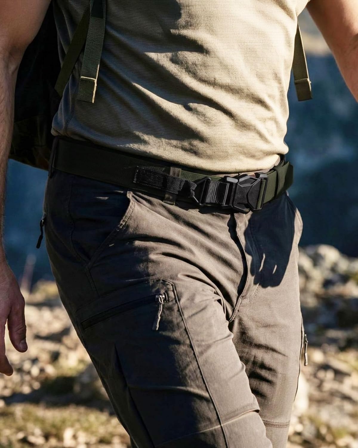 image:imageCHAOREN Riggers Belt Men 15 Tactical Belt with VRingArmy Green