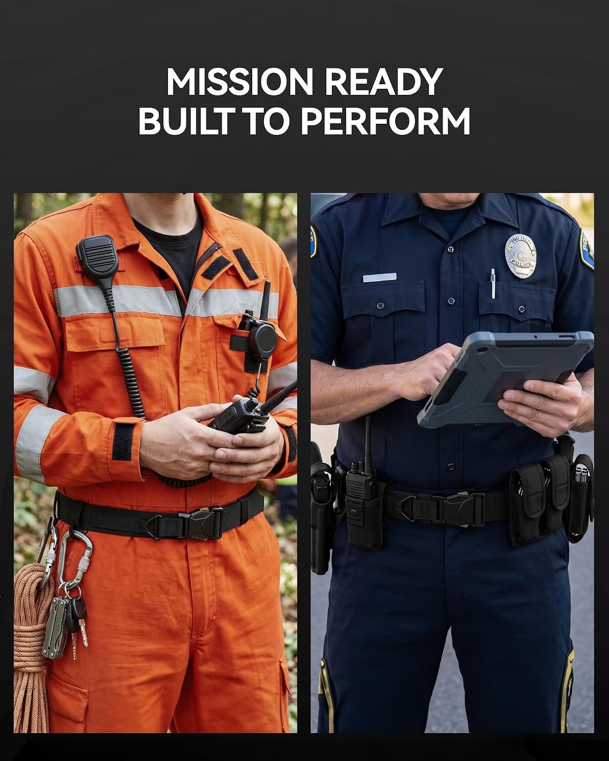 image:imageCHAOREN Riggers Belt Men 15 Tactical Belt with VRingBlack