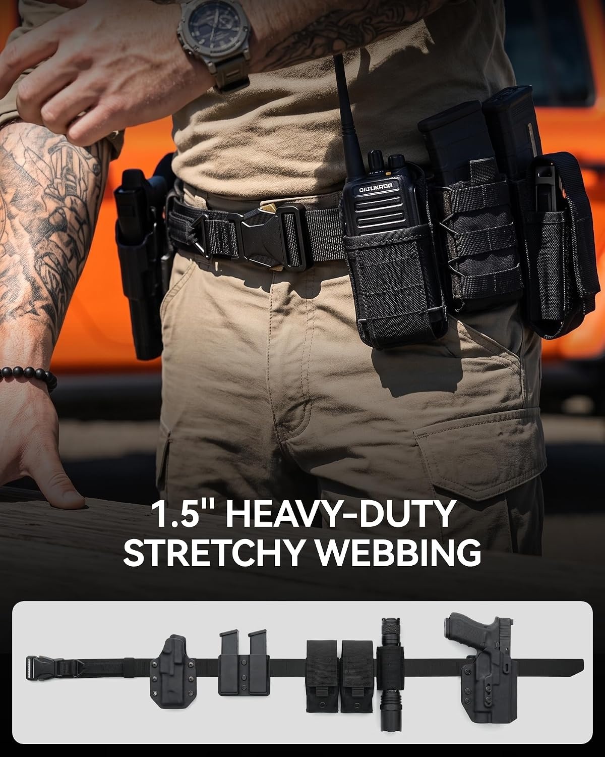 image:imageCHAOREN Riggers Belt Men 15 Tactical Belt with VRingRanger Green