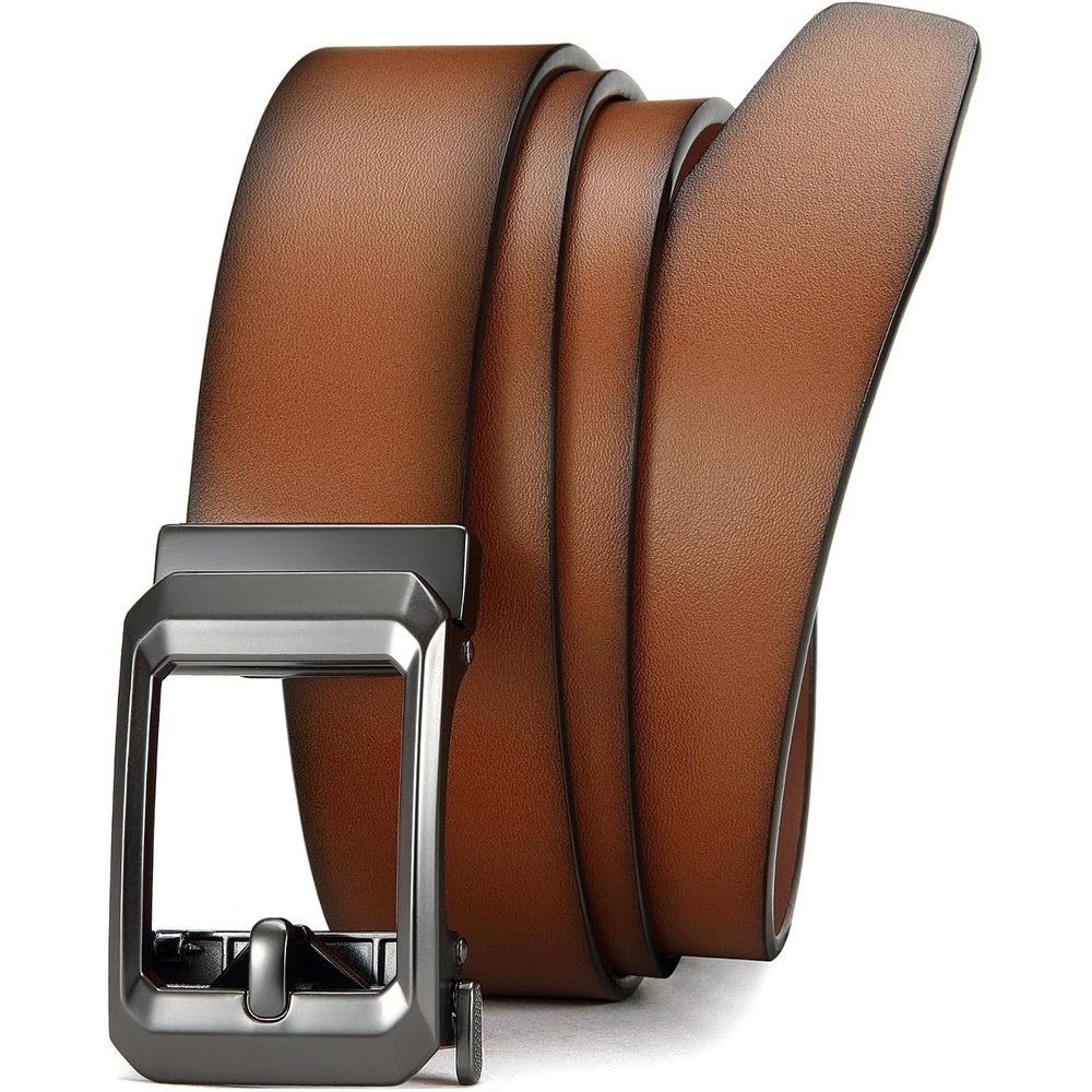 image:imageCHAOREN Mens Ratchet Belt 15 Mens Belt Leather for Casual JeansGenuine Leather Brown