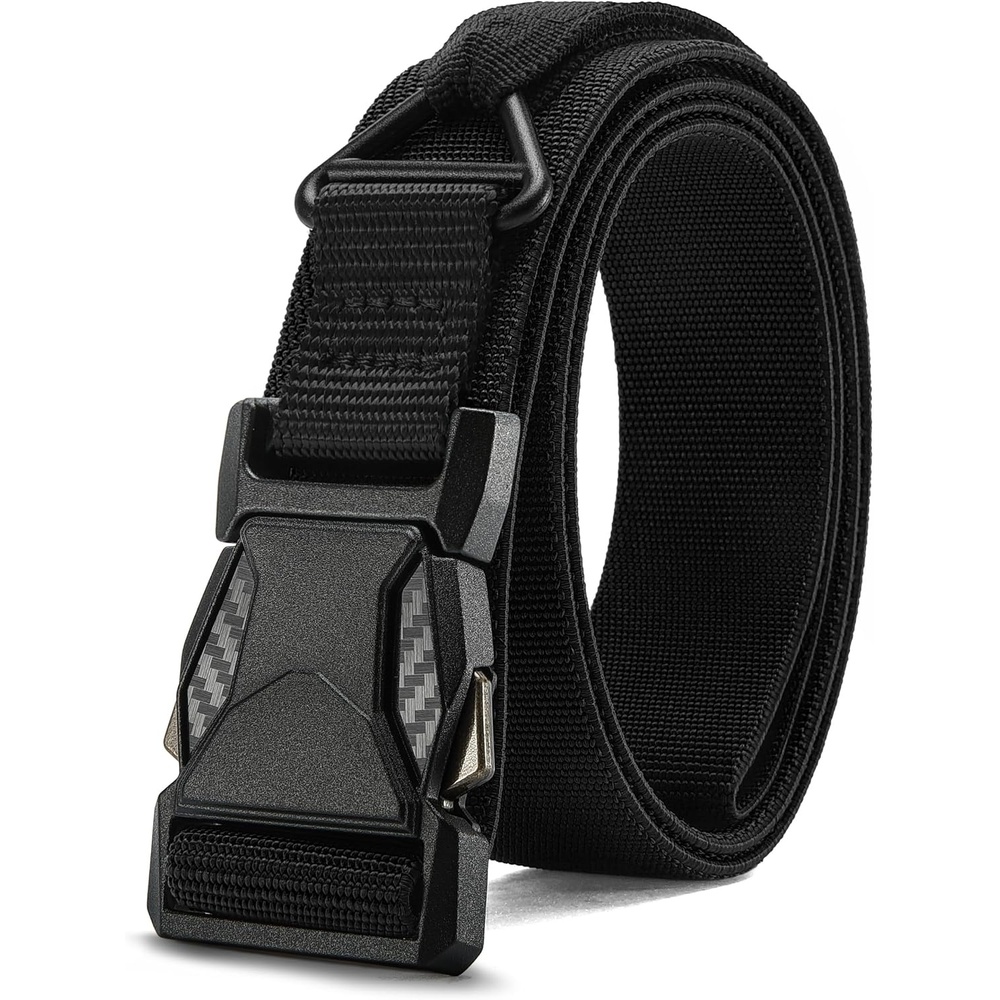 image:imageCHAOREN Riggers Belt Men 15 Tactical Belt with VRingCarbon Fiber Black