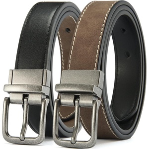 CHAOREN 1″ Boys Reversible Dress Belt 1 Piece – Leather Belt for Kids(Black/Light Brown)
