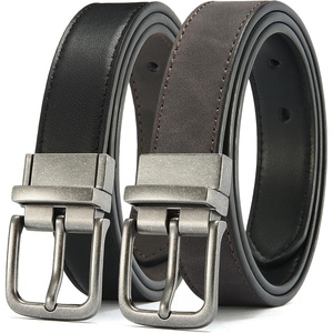 CHAOREN 1″ Boys Reversible Dress Belt 1 Piece – Leather Belt for Kids(Black/Raw Umber)