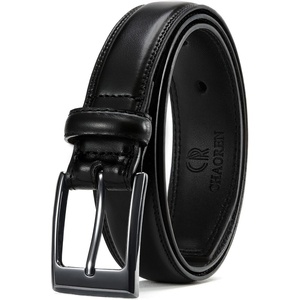 CHAOREN Boys Dress Belt 1 1/8″ Leather Belt for School Uniform(Black)