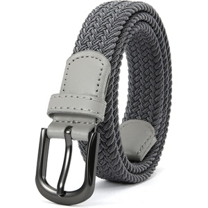 CHAOREN Boys Elastic Braided Belt 1″ Adjustable Kids Woven Belt(Dark Grey)