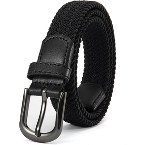 CHAOREN Boys Elastic Braided Belt 1″ Adjustable Kids Woven Belt(Raven)