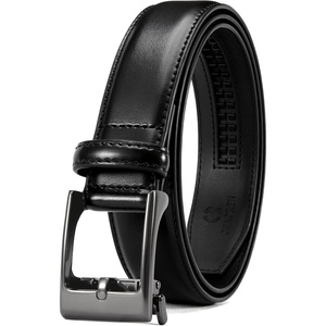 CHAOREN Boys Ratchet Leather Belt 1.25″ Adjustable Dress Belt(Black)