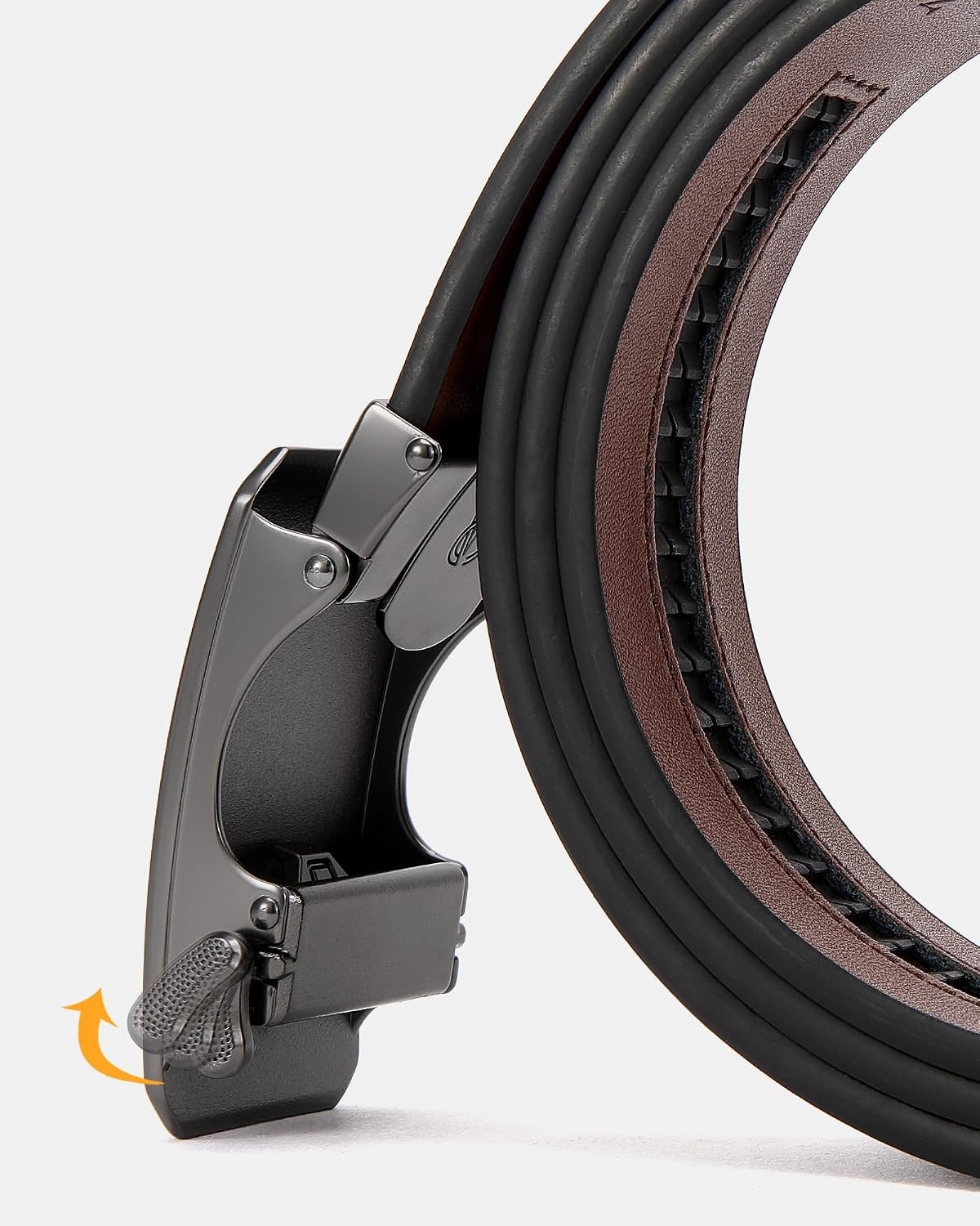 image:imageCHAOREN 40mm Ratchet Belt Buckle Only for 1 38 Slide Belt Strap Automatic Click Buckle Adjustable40mm Brushed Titanium