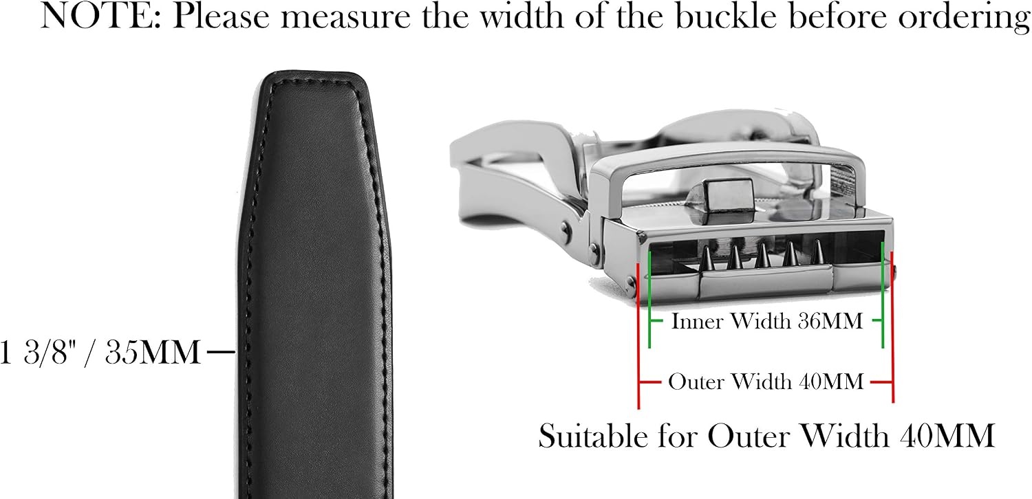 image:imageCHAOREN 40mm Ratchet Belt Buckle Only for 1 38 Slide Belt Strap Automatic Click Buckle Adjustable40mm Essential Square Silver