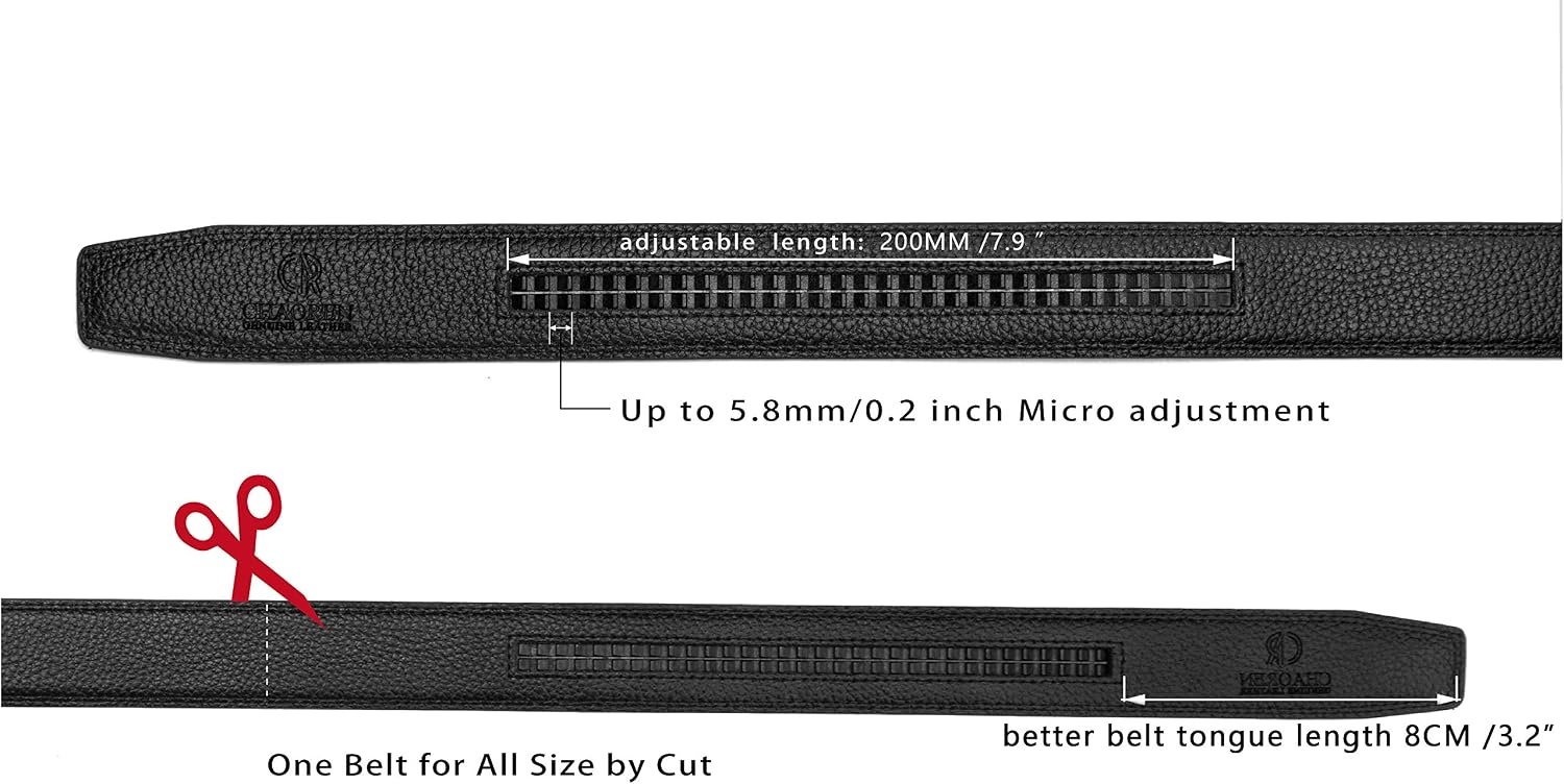 image:imageCHAOREN Ratchet Belt Strap Only 1 18 Replacement Leather Belt 125 without Buckle