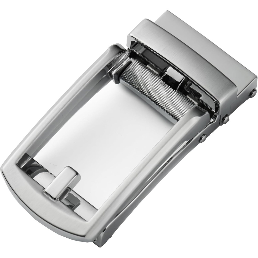 image:imageCHAOREN 40mm Ratchet Belt Buckle Only for 1 38 Slide Belt Strap Automatic Click Buckle Adjustable35mm  Click Silver