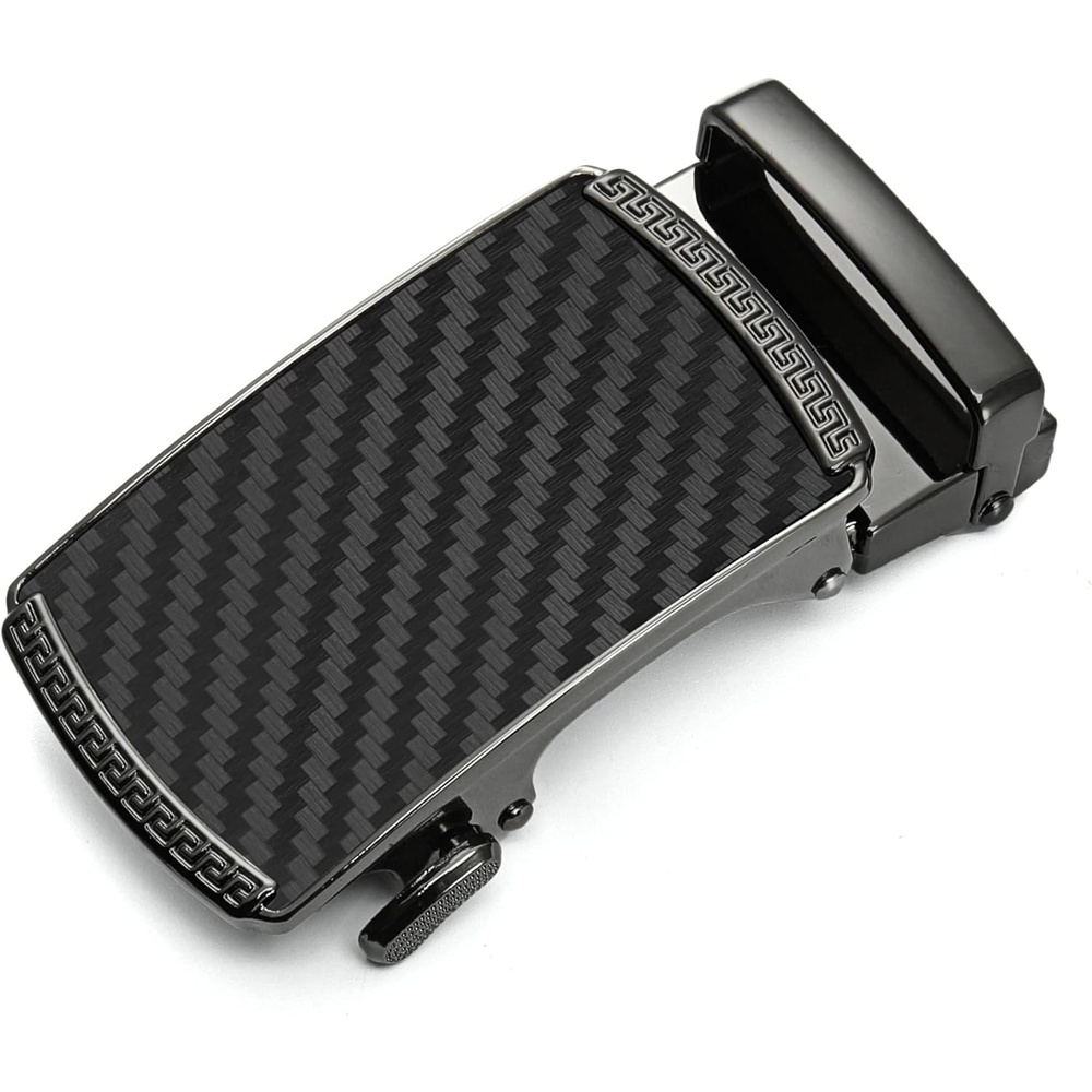 image:imageCHAOREN 40mm Ratchet Belt Buckle Only for 1 38 Slide Belt Strap Automatic Click Buckle Adjustable40mm  Carbon Fiber Black