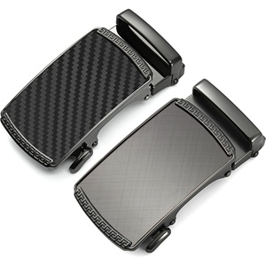 CHAOREN 40mm Ratchet Belt Buckle Only for 1 3/8 Slide Belt Strap, Automatic Click Buckle Adjustable(40mm – Black & Light Silver)