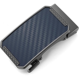 CHAOREN 40mm Ratchet Belt Buckle Only for 1 3/8 Slide Belt Strap, Automatic Click Buckle Adjustable(Navy Carbon Fiber)