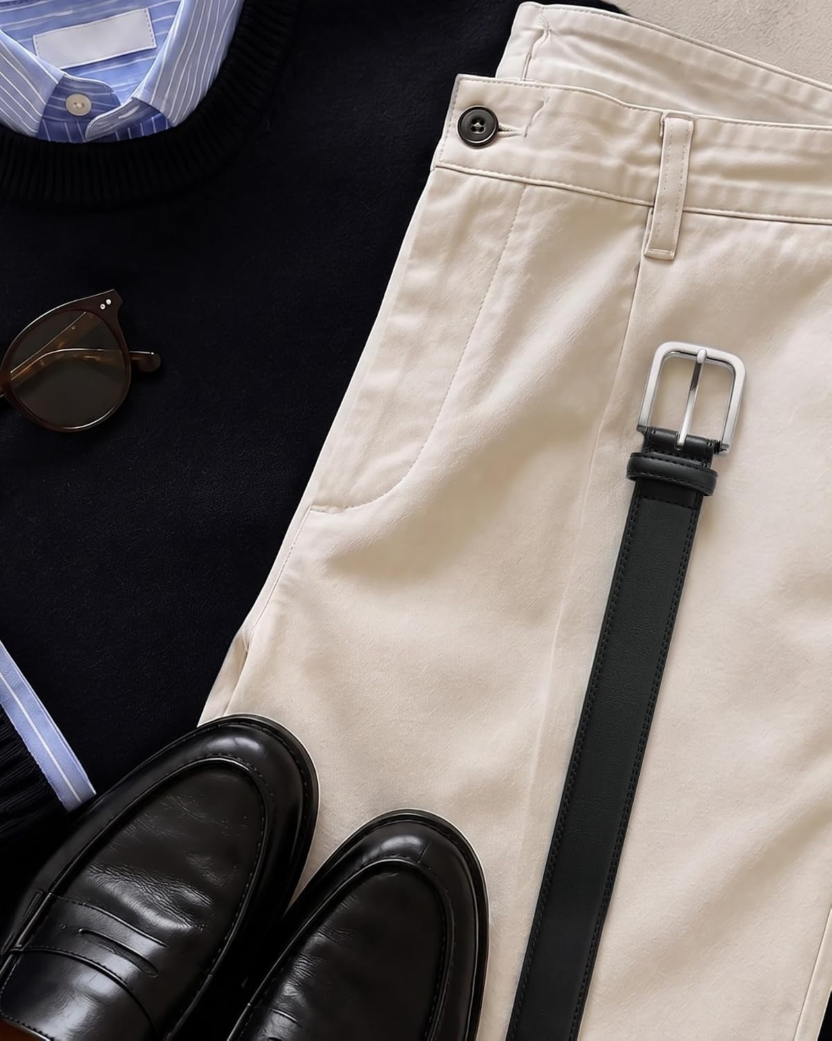 image:imageCHAOREN Mens Belts Leather 35mm for Jeans Tough at Work Sharp DailyBlack Silver