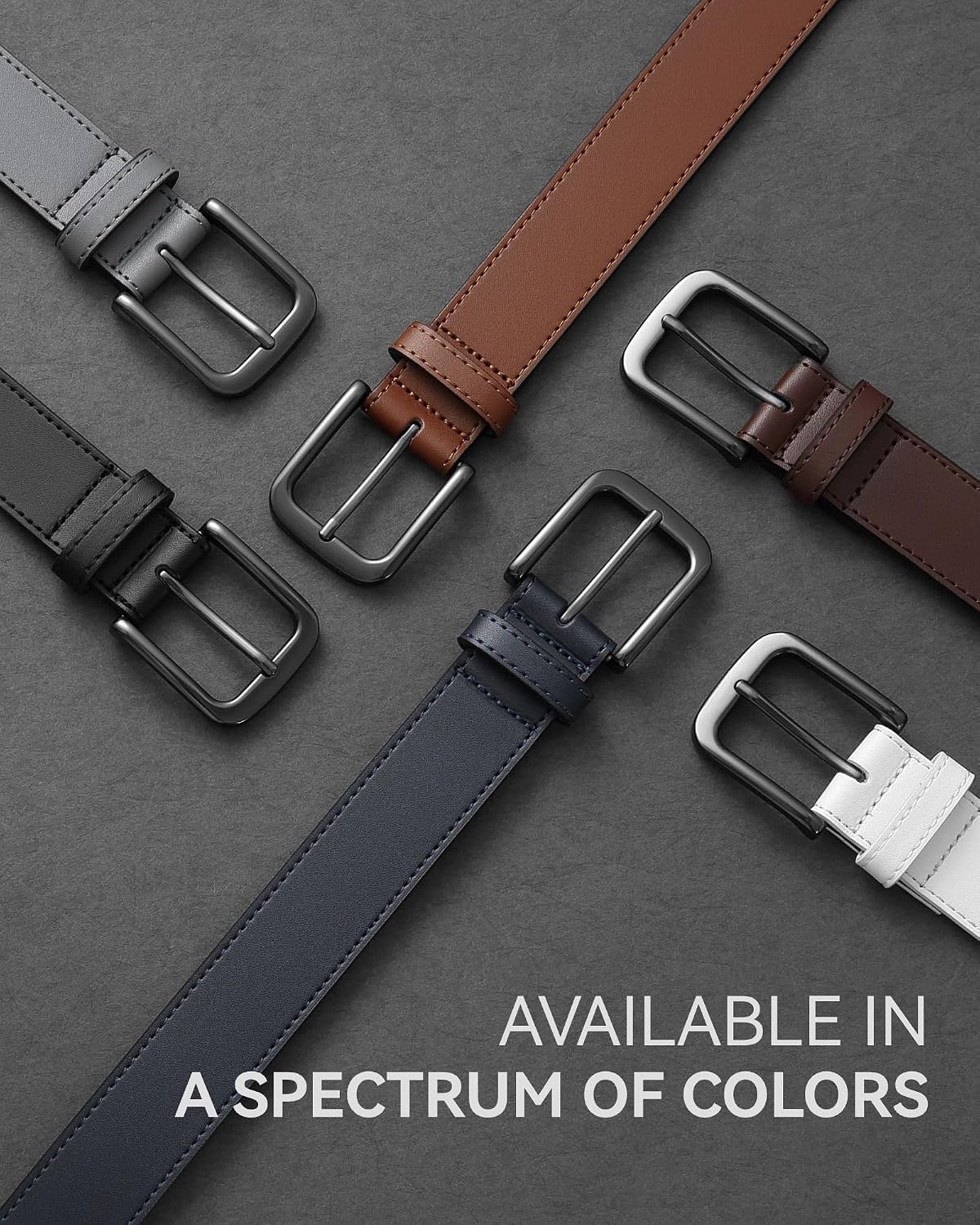 image:imageCHAOREN Mens Belts Leather 35mm for Jeans Tough at Work Sharp DailyTan Silver