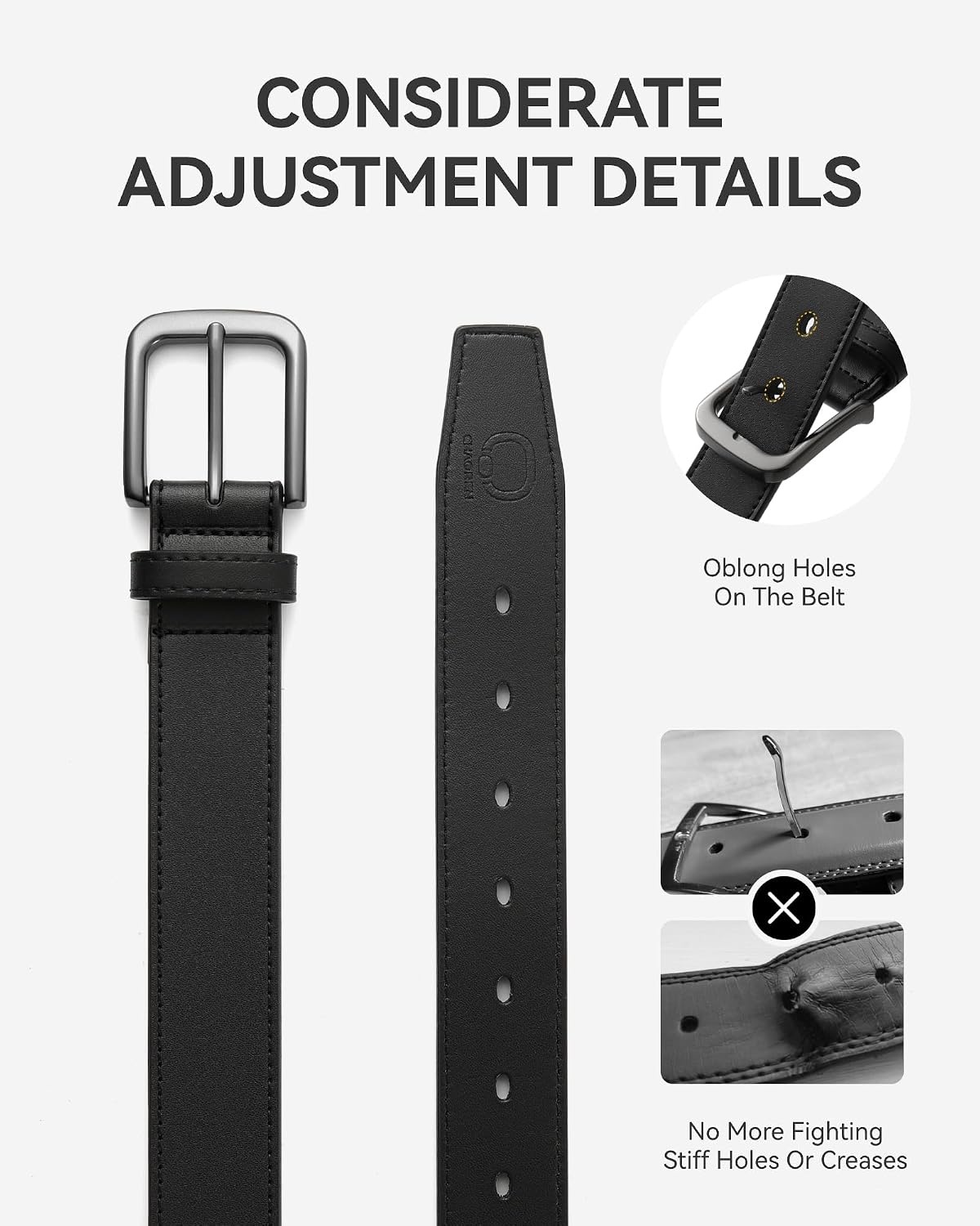 image:imageCHAOREN Mens Belts Leather 35mm for Jeans Tough at Work Sharp DailyTan Silver