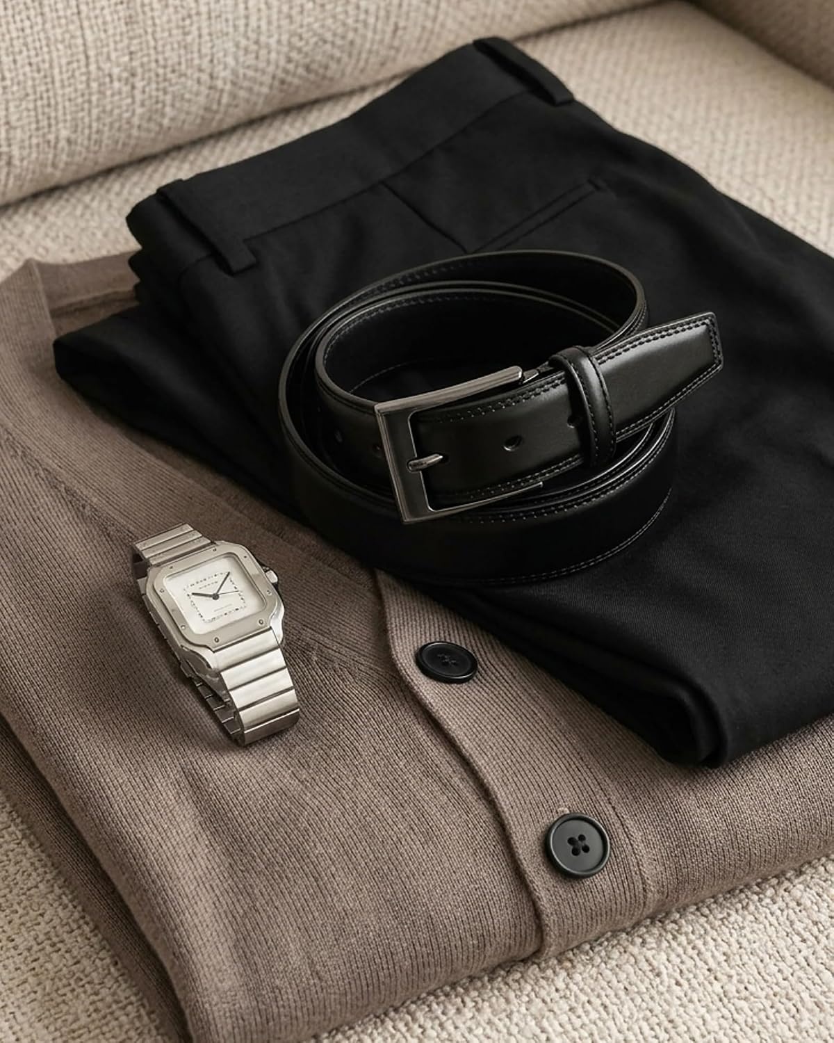 image:imageCHAOREN Mens Leather Belt 2 Pack 1 38 Dress Belt for Business amp CasualBlackClassic Black