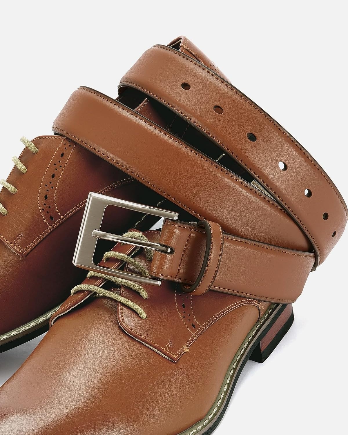 image:imageCHAOREN Mens Leather Belt 2 Pack 1 38 Dress Belt for Business amp CasualClassic BlackTan
