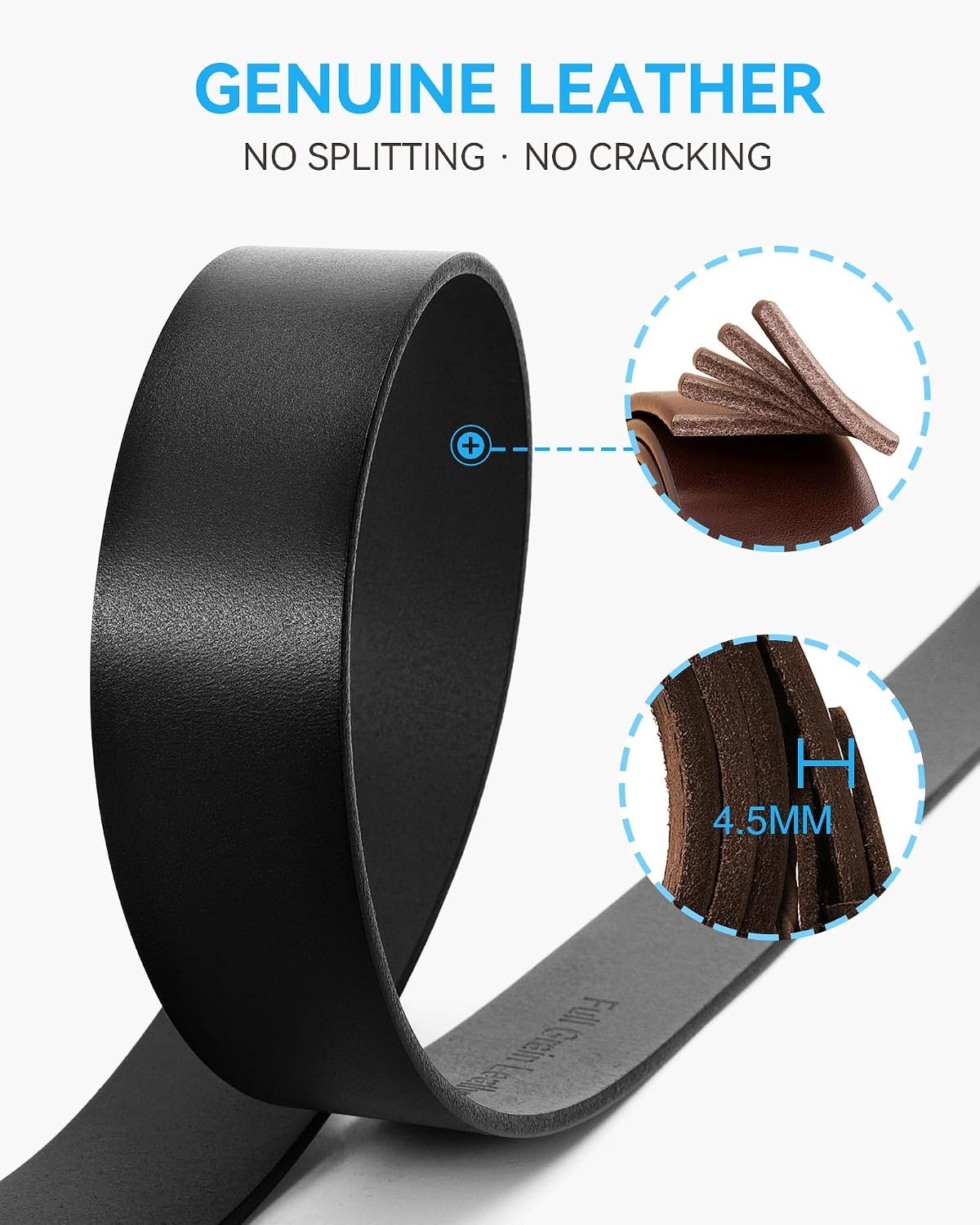 image:imageCHAOREN Mens Ratchet Belt 15 Mens Belt Leather for Casual JeansCharcoal