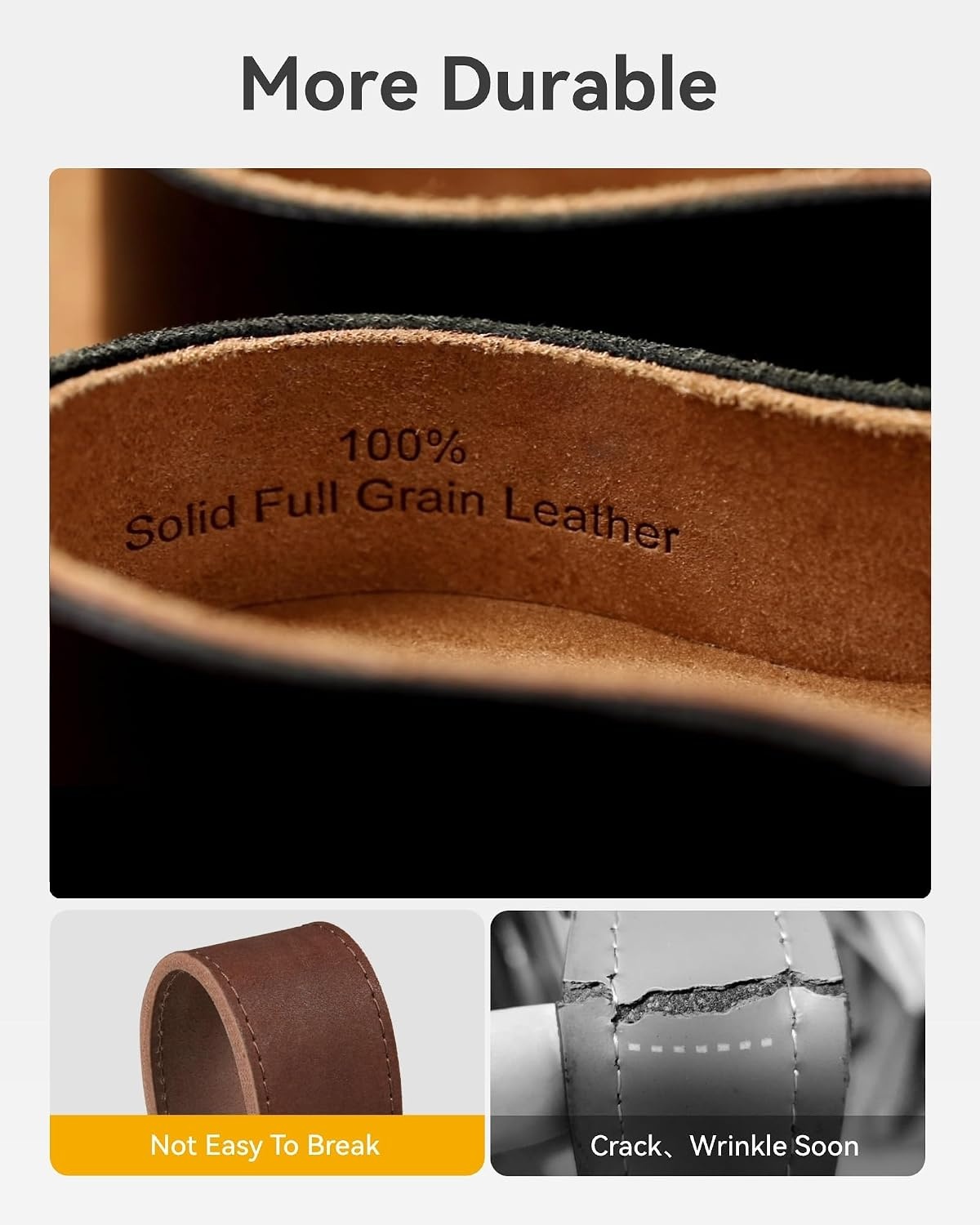 image:imageCHAOREN Mens Ratchet Belt 15 Mens Belt Leather for Casual JeansCognac