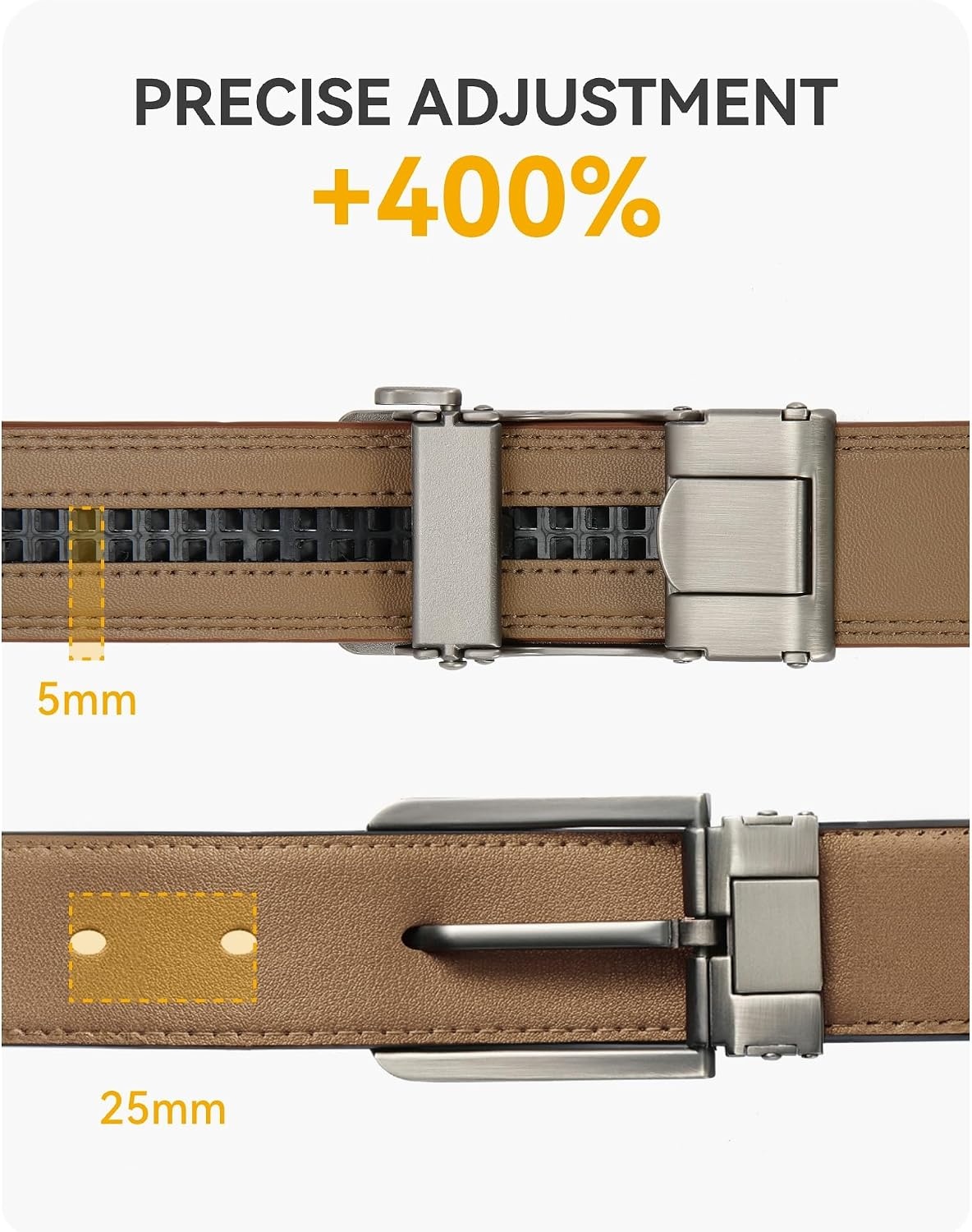 image:imageCHAOREN Mens Ratchet Belt 15 Mens Belt Leather for Casual JeansGun Black