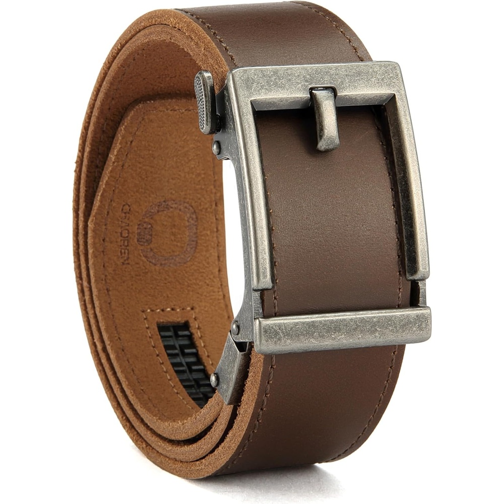 image:imageCHAOREN Mens Ratchet Belt 15 Mens Belt Leather for Casual JeansBrown