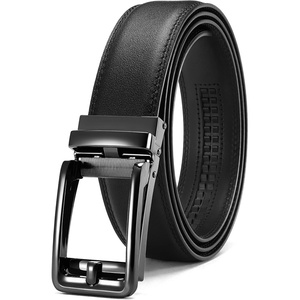 CHAOREN Click Belt Men – 1 3/8″ Leather Ratchet Belt for Dress Casual(Full Grain Black)