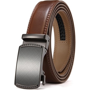 CHAOREN Leather Ratchet Belt for Men – Mens Dress belt, Customizable Fit(Charcoal Depiction / Cognac)