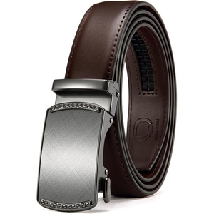 CHAOREN Leather Ratchet Belt for Men – Mens Dress belt, Customizable Fit(Charcoal Depiction / Drak Brown)