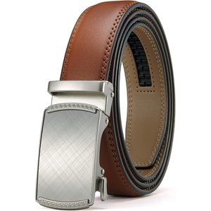 CHAOREN Leather Ratchet Belt for Men – Mens Dress belt, Customizable Fit(Charcoal Depiction – Tan)