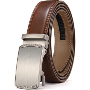 CHAOREN Leather Ratchet Belt for Men – Mens Dress belt, Customizable Fit(Slash Basic – Brown)