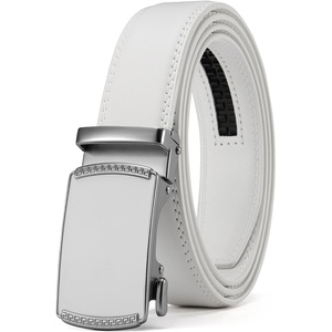 CHAOREN Leather Ratchet Belt for Men – Mens Dress belt, Customizable Fit(White)