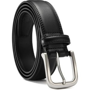 CHAOREN Mens Belts Leather 35mm for Jeans – Tough at Work, Sharp Daily(Black / Silver)
