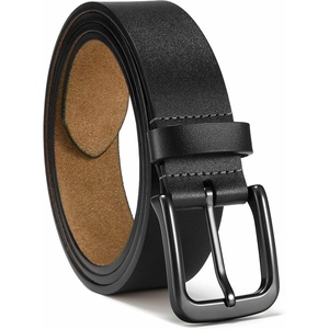CHAOREN Mens Belts Leather 35mm for Jeans – Tough at Work, Sharp Daily(Black H / Black)