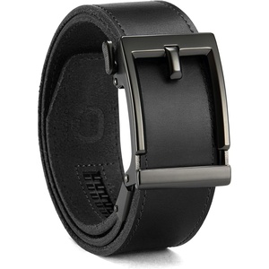 CHAOREN Men’s Ratchet Belt – 1.5″ Mens Belt Leather for Casual Jeans(Gun Black)