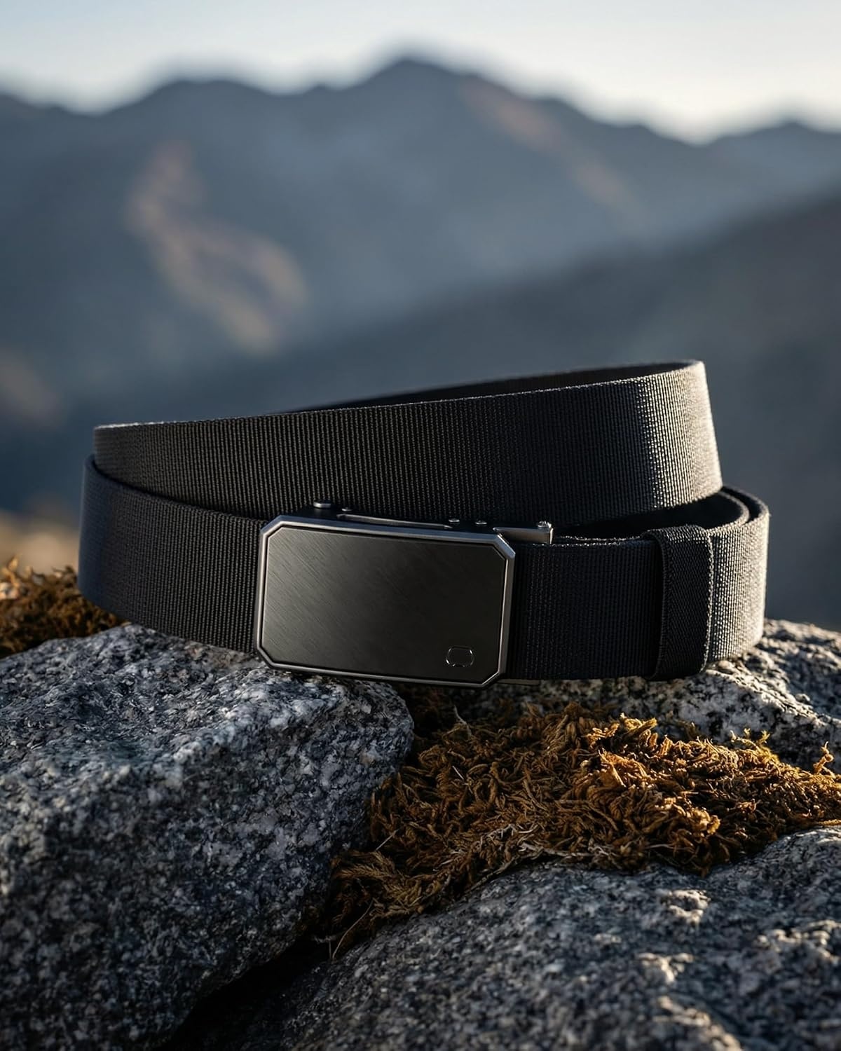 image:imageCHAOREN Mens Ratchet Belt 15 Stretch Nylon Belts for Casual Work GolfBrushed Black Black