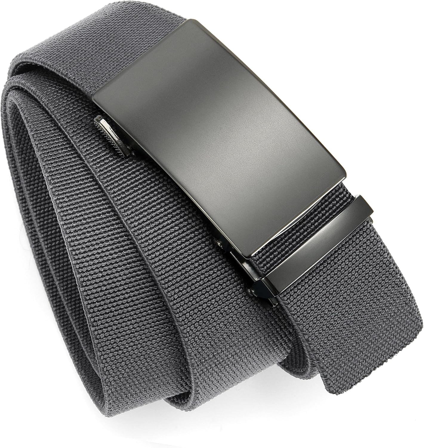 image:imageCHAOREN Mens Ratchet Belt 15 Stretch Nylon Belts for Casual Work GolfMatted Gun Grey 35mm