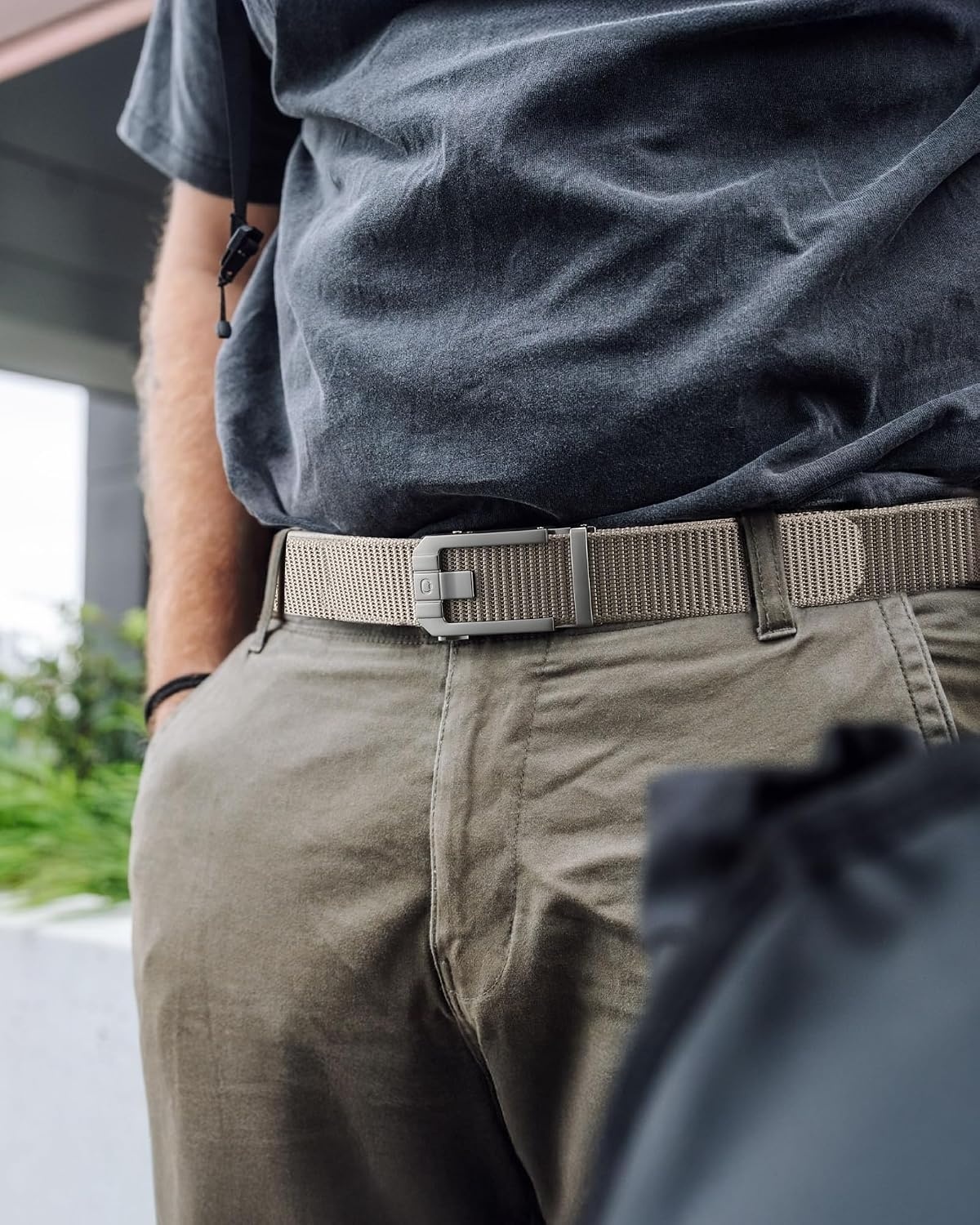image:imageCHAOREN Ratchet Tactical Belt Men 15 Adjustable Nylon Work BeltSilver Khaki