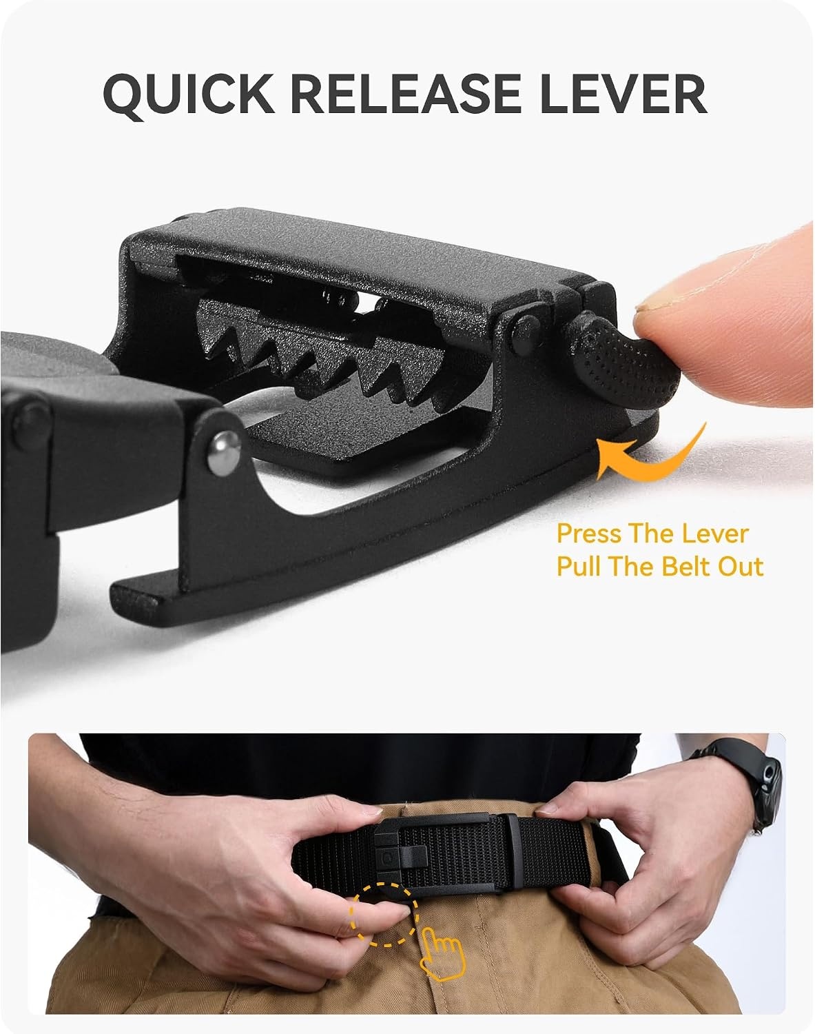 image:imageCHAOREN Ratchet Tactical Belt Men 15 Adjustable Nylon Work BeltSilver Khaki