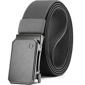 CHAOREN Mens Ratchet Belt – 1.5″ Stretch Nylon Belts for Casual, Work, Golf(Brushed Grey / Grey)