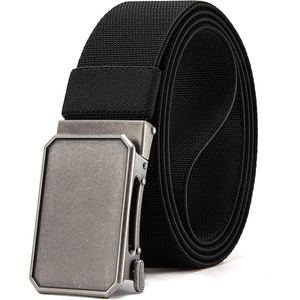 CHAOREN Mens Ratchet Belt – 1.5″ Stretch Nylon Belts for Casual, Work, Golf(Vintage Silver / Black)