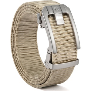 CHAOREN Ratchet Tactical Belt Men – 1.5″ Adjustable Nylon Work Belt(Silver / Khaki)