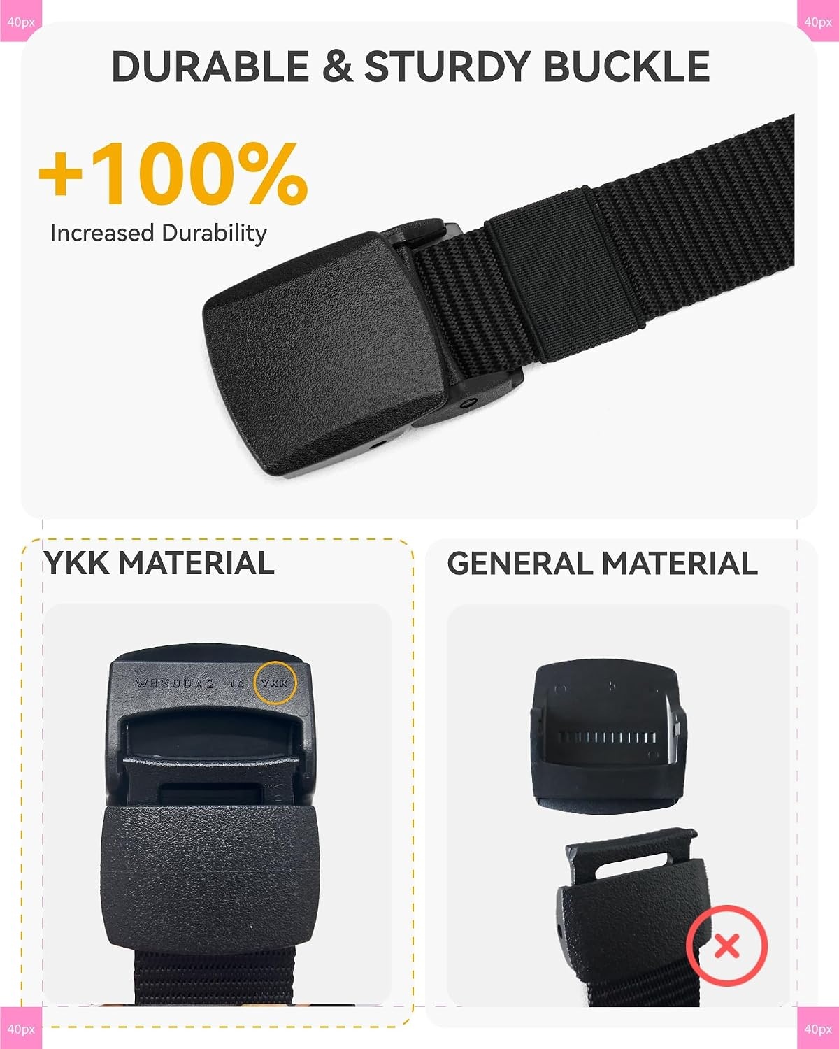 image:imageCHAOREN Boys Nylon Belt 125 Adjustable Kids Tactical BeltRed