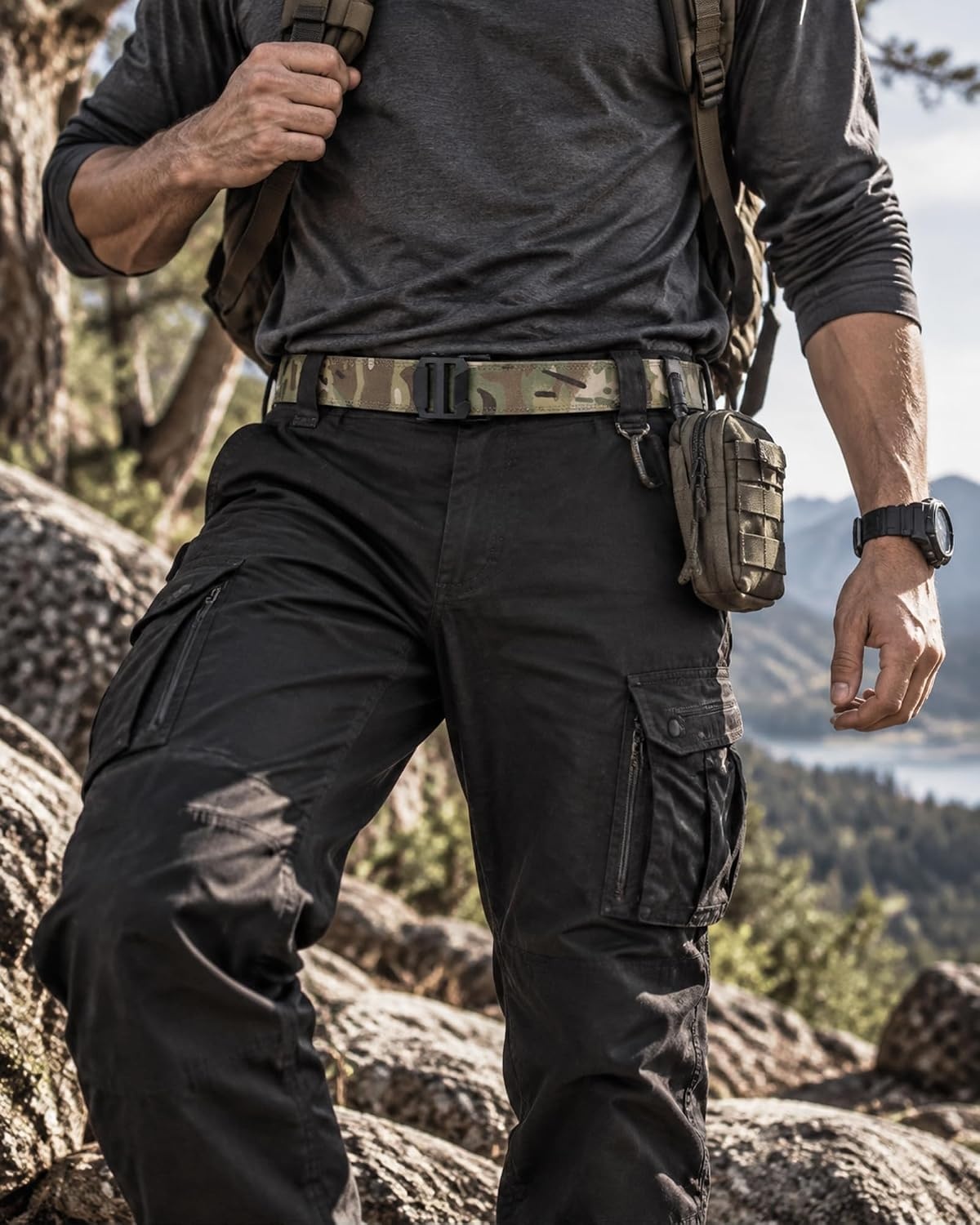 image:imageCHAOREN Tactical Belt Men 15 Nylon Ratchet Belts for EDC WorkGreen Camo