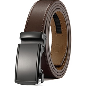 CHAOREN Leather Ratchet Belt for Men – Mens Dress belt, Customizable Fit(Auburn)